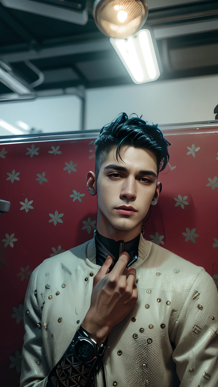 Change background cyberpunk handsome boy, face not change , only realistic hair style change,realistic background,4k