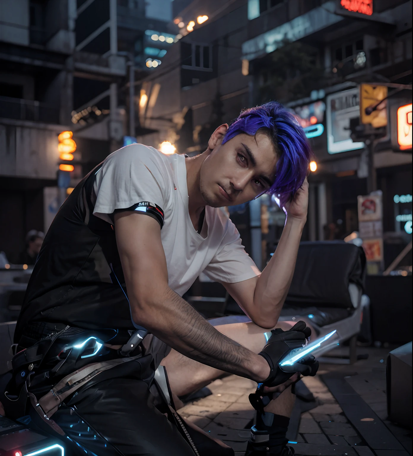change  background cyberpunk handsome boy, realistic face, 8k, Ultra realistic,