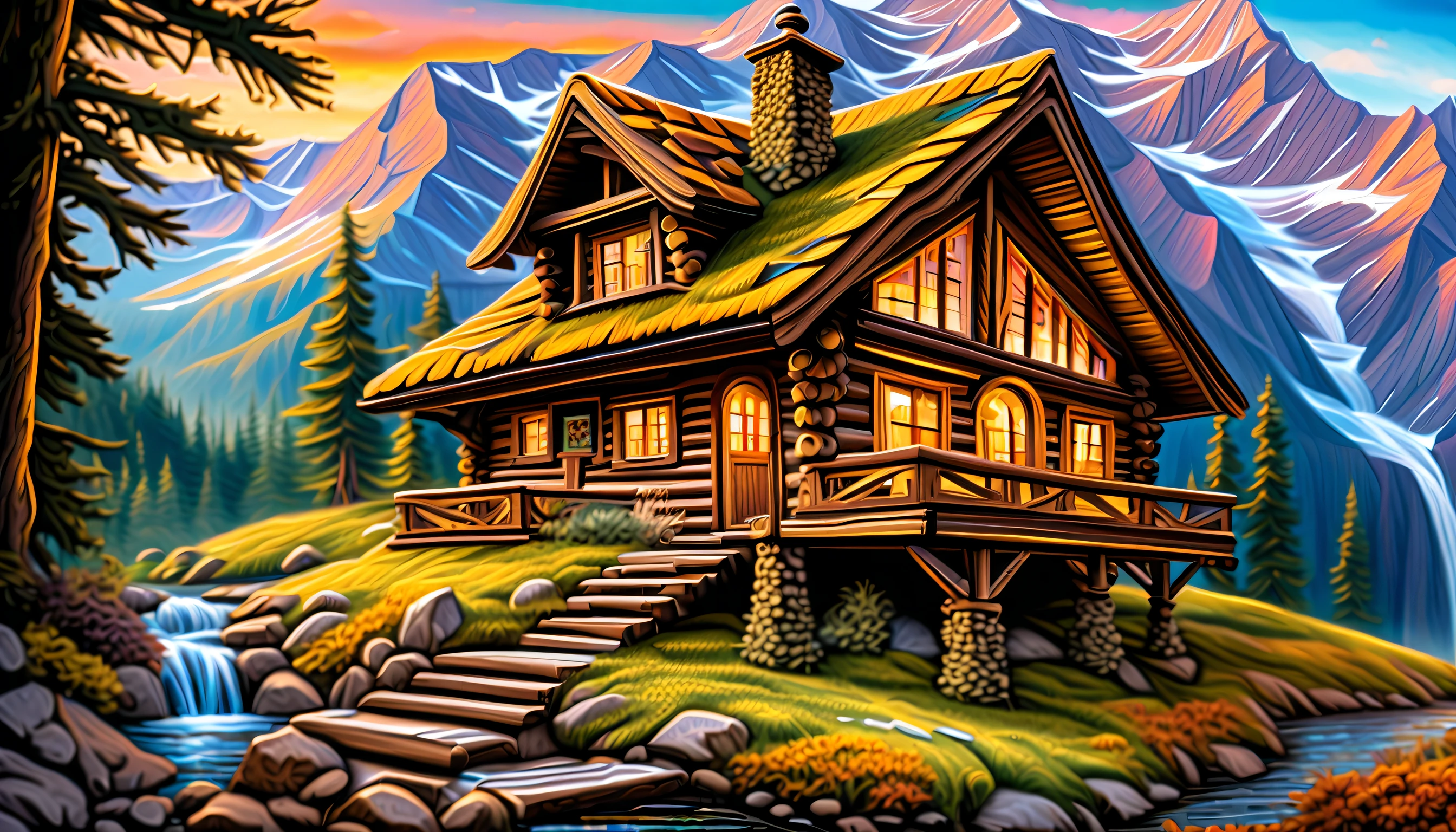 (((grand atmosphere with solemnity mountain cabin of stunning magic architecture intricate detailed:1.4))), ((ultra realistic:1.2)), ((through the insane darkness dreams are scattered:1.2)), ((rich-colors of multicolor glass and ice filed delicate detail:1.1)), (deep mountain:1.4), (((mate painting of fountain pen and alcohol ink intricate detailed sketch and thick oil strokes painting adds heavy sharp touch intricate airbrush:1.3))), official artwork, (((stylistic visually rendering:1.2))), (((radiosity rendered in stunning 32k resolution:1.3))), highest quality, (((highly quality:1.3))), (((crisp clarity that is unmatched:1.2))),(((exquisite detail:1.3))), (((dark beautiful intricate surface detail:1.1))), (((shadow wish:1.1))),