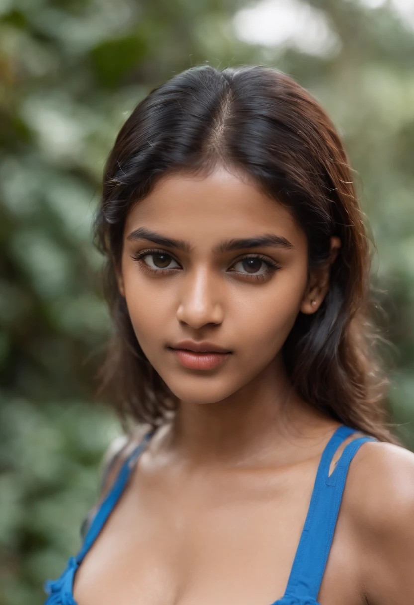Young, Beautiful Sri Lankan girl, 20 years old. hot boobs, wet blue sports t shirt wet frill mini skirt