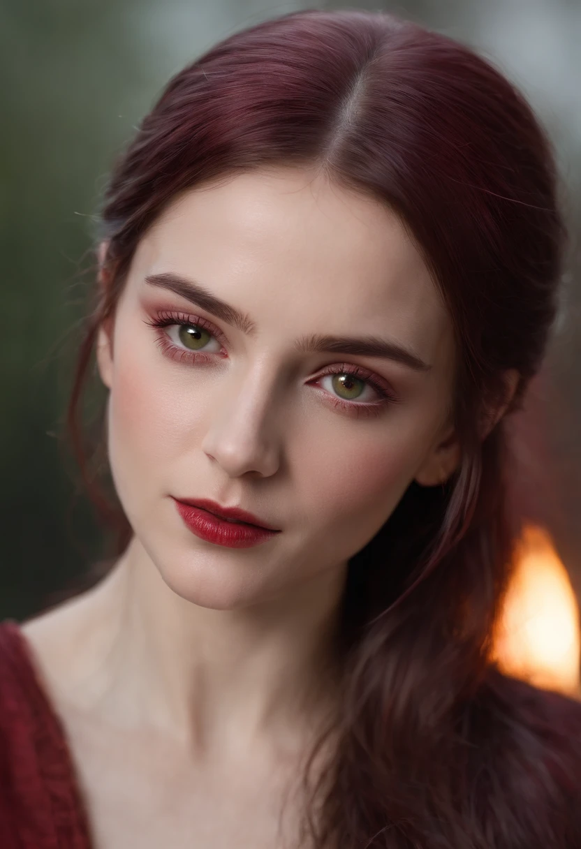 (((A deep red wound streaked across her left cheek))) Fair complexion, A woman around 19 years old, Natural gray hair, Unique green eyes, Wear Cole, Slender and graceful, Beautiful, Candlelight in a medieval setting, super sharp focus, realistic lens, Medieval women's clothing, Four colors (Scar:1.4)