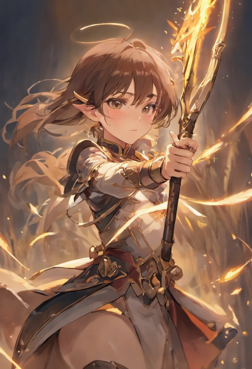 elf woman,brown hair,Armed with a rapier in hand,nobles