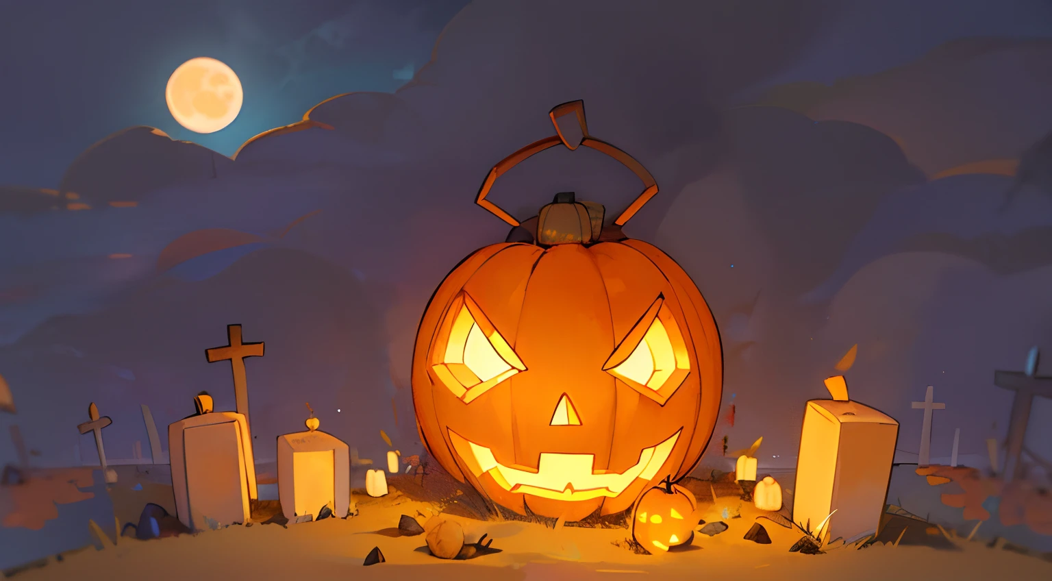 Pumpkin lanterns glow suspiciously