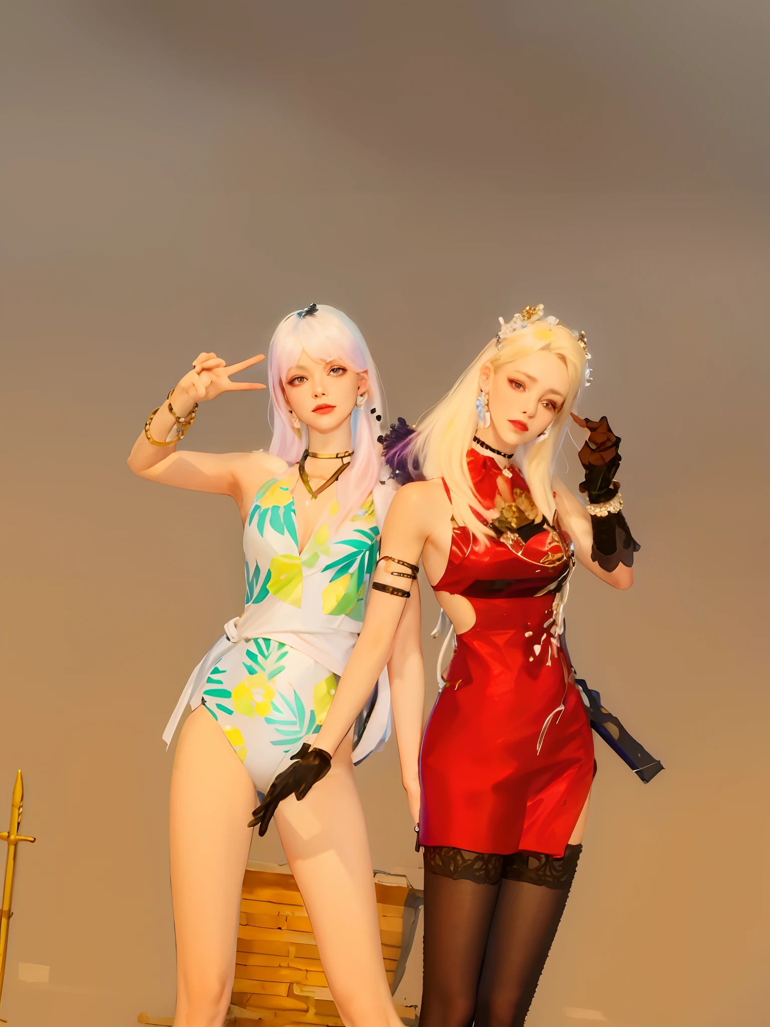 (masterpiece, best quality, 1girl, solo, intricate details, chromatic aberration), realistic, ((medium breath)),long hair, pink hair, red head ornament, pink highlights, hair over one eye,purple eyes, earrings, sharp eyes, choker, neon shirt, open jacket, crop top, (symmetry eyes),(perfect symmetrical body),against wall, brick wall, graffiti, dim lighting, alley ,look at viewer