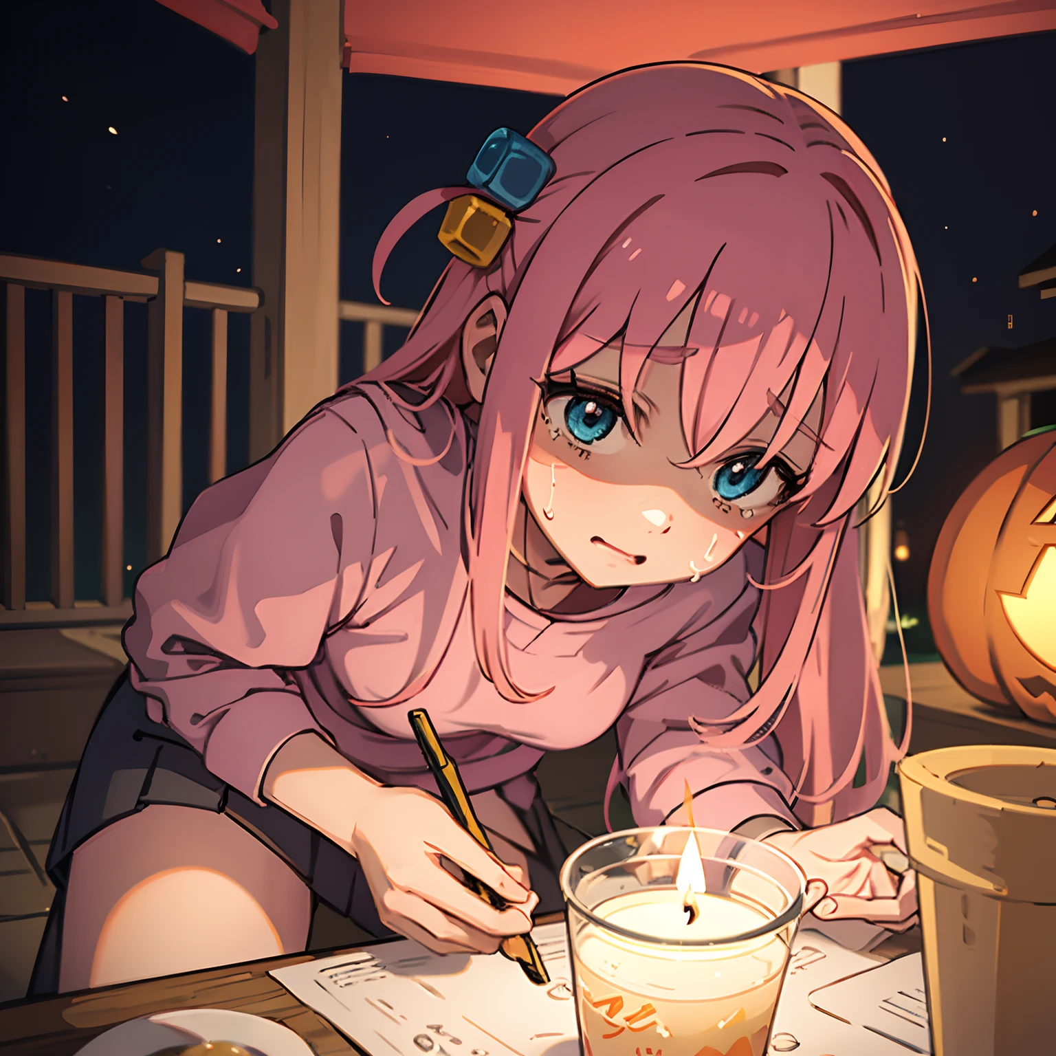 Pink jersey Halloween Candlelight Katyusha Crying face soio Cup noodles midnight