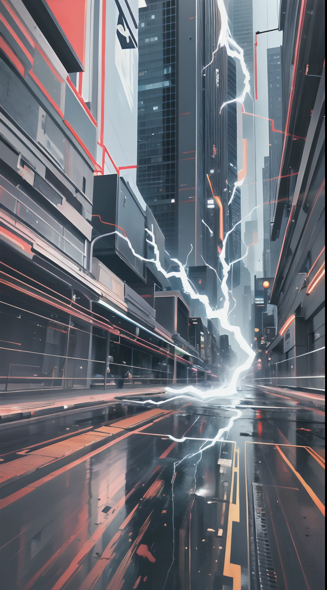 A bolt of lightning,The background is pure,abstracted,Artistically,tmasterpiece,3Drenderingof,Top image quality,8K