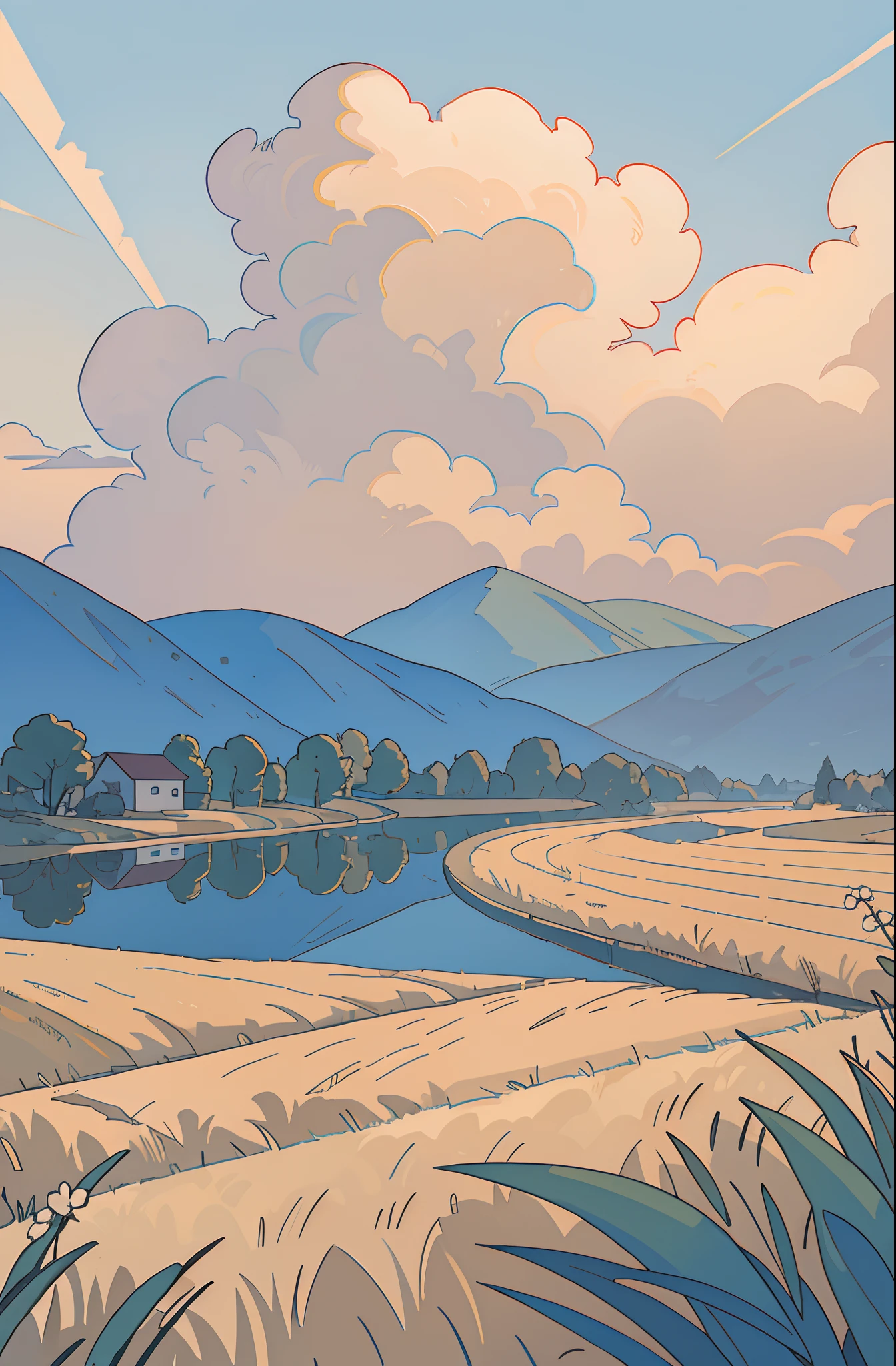 The trees in the distance are clearer,The colors are well-defined,Remove noise