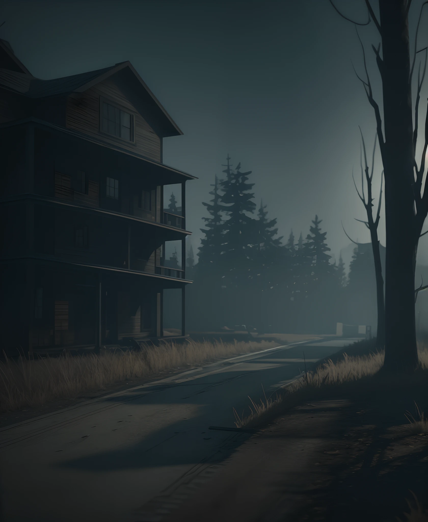 a youtube channel banner for a scary story channel, unreal engine 5, high octane render - -ar 5:1 - -v 5 --auto --s2