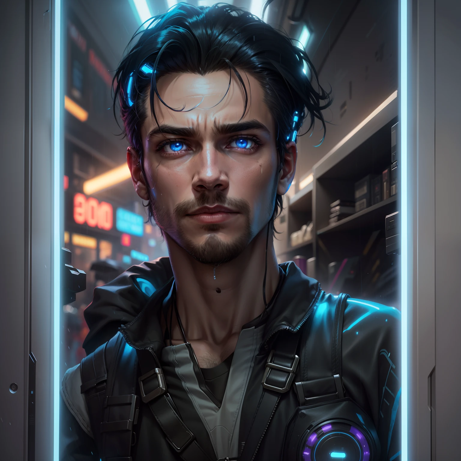Change background cyberpunk handsome boy, Realistic Face, 8K resolution, Ultra realistic