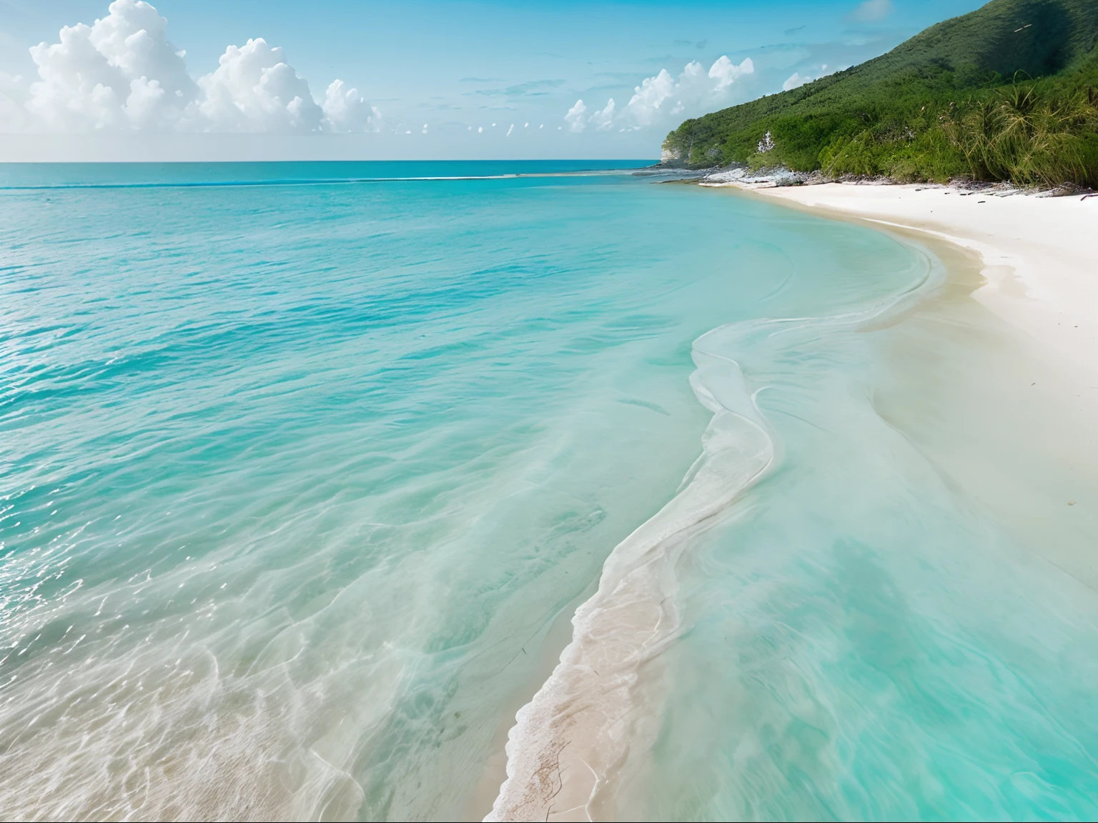 Beaches with turquoise waters welcome you to paradise. The crystal-clear waves gently caress the soft, white sand, creating a blissful coastal dream. Captured through the lens of a breathtaking photograph, this image showcases a serene and idyllic scene. The vibrant turquoise waters sparkle under the sun, inviting you to dive into their refreshing depths. The untouched shores stretch as far as the eye can see, offering a peaceful escape from the world's chaos. This highly detailed image beautifully captures the sheer beauty and tranquility of these heavenly beaches, leaving viewers longing for their own tropical getaway.