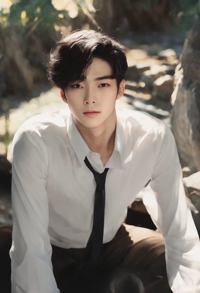 masterpiece、top-quality、ultra-detailliert、Official art、Beautifully Aesthetic、2boys、a handsome、broad shoulder、close up of face、((Black chin hair))、portlate、slight blush on the cheeks、A slight smil、Look at viewers、((lazy eyes、Half Cap、Eye bags under the eyes、black eyes with white pupils,,,))、Suits、Brown and black hair、Rivals、glitch art:1.5、colourfull:1.5、watercolor paiting、In the topic "Sincerely: By Shinkai Makoto", Miyazaki style, 32K,ukiyoe painting