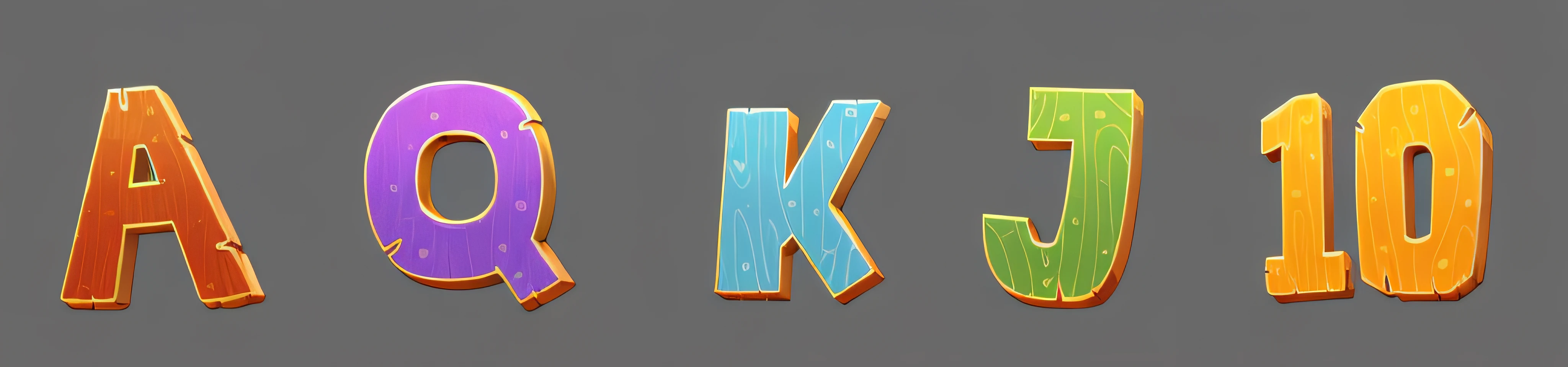 Game UI,Lettering on the color plate,a 3D render, 3 d render stylized, 8 K cartoon illustration