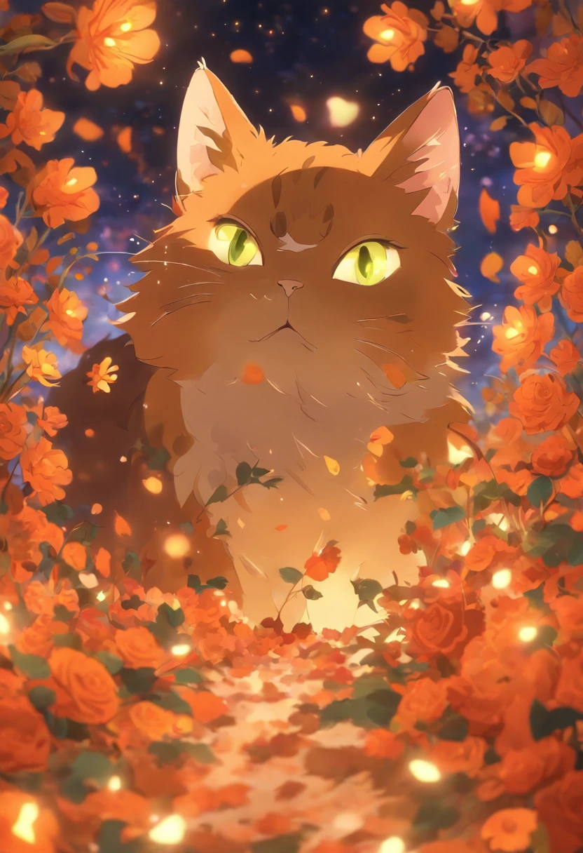 Dream cat,  Halloween, Flowers, Close up, High quality