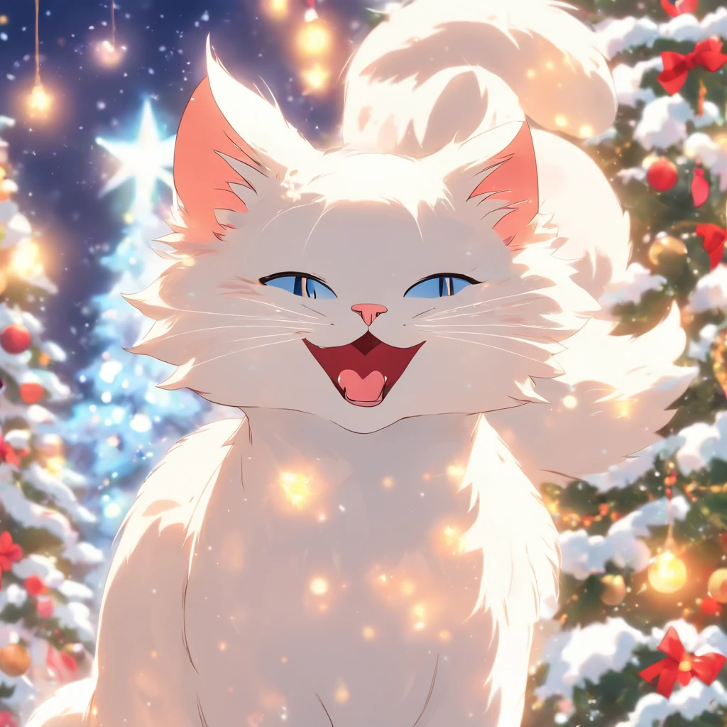 White Cat Christmas,pussycat