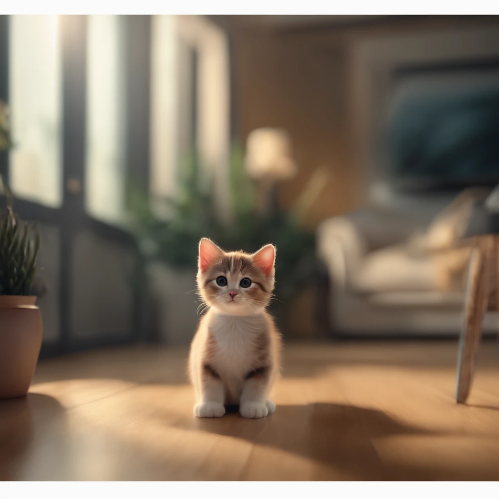 ((Best quality, 8K, Masterpiece: 1.4)),((Amazing detail: 1.3)),((illustration, Hairstyle Casual: 1.2)),((high resolution: 1.1)), A cute cat standing, headset on head, Tactical coat, Fashionab, Soft light, Colorful, Depth of field, Cinematic lighting, From below, Anatomically correct, Amazing art of painting, No Man