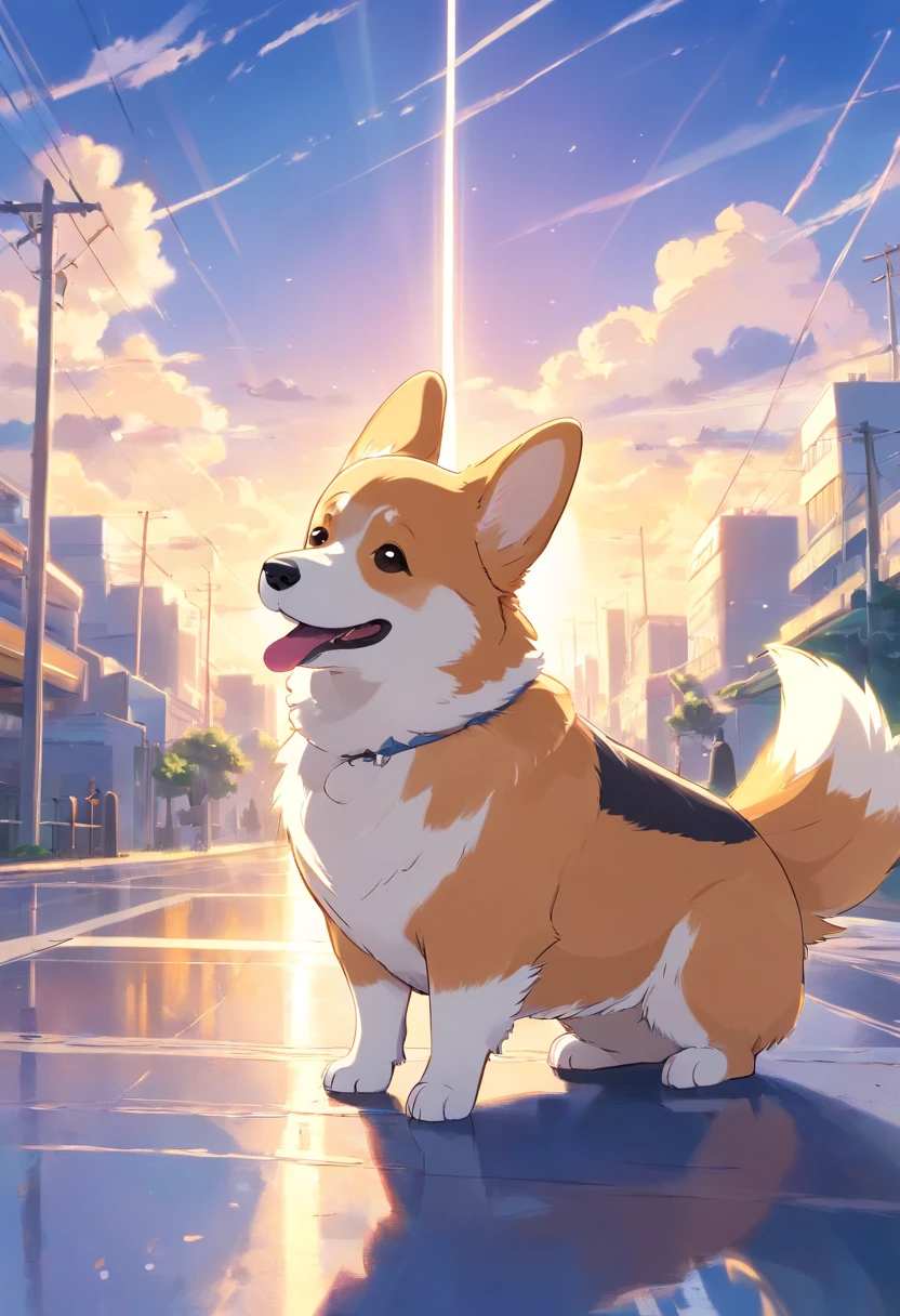 Corgi，o cachorrinho，rays of sunshine