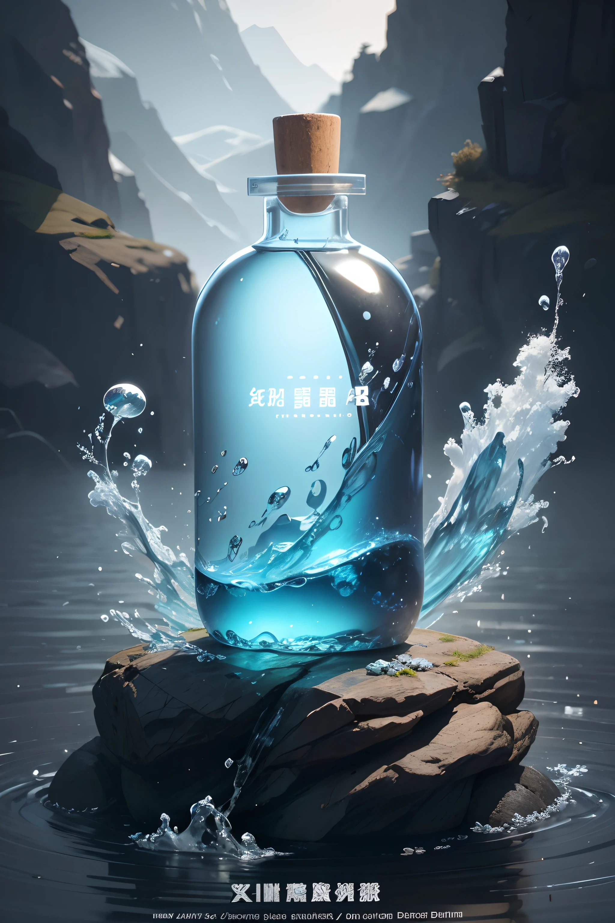 Write the three words Hanquan Qing on the bottle body,Replace the bottle material with a plastic bottle