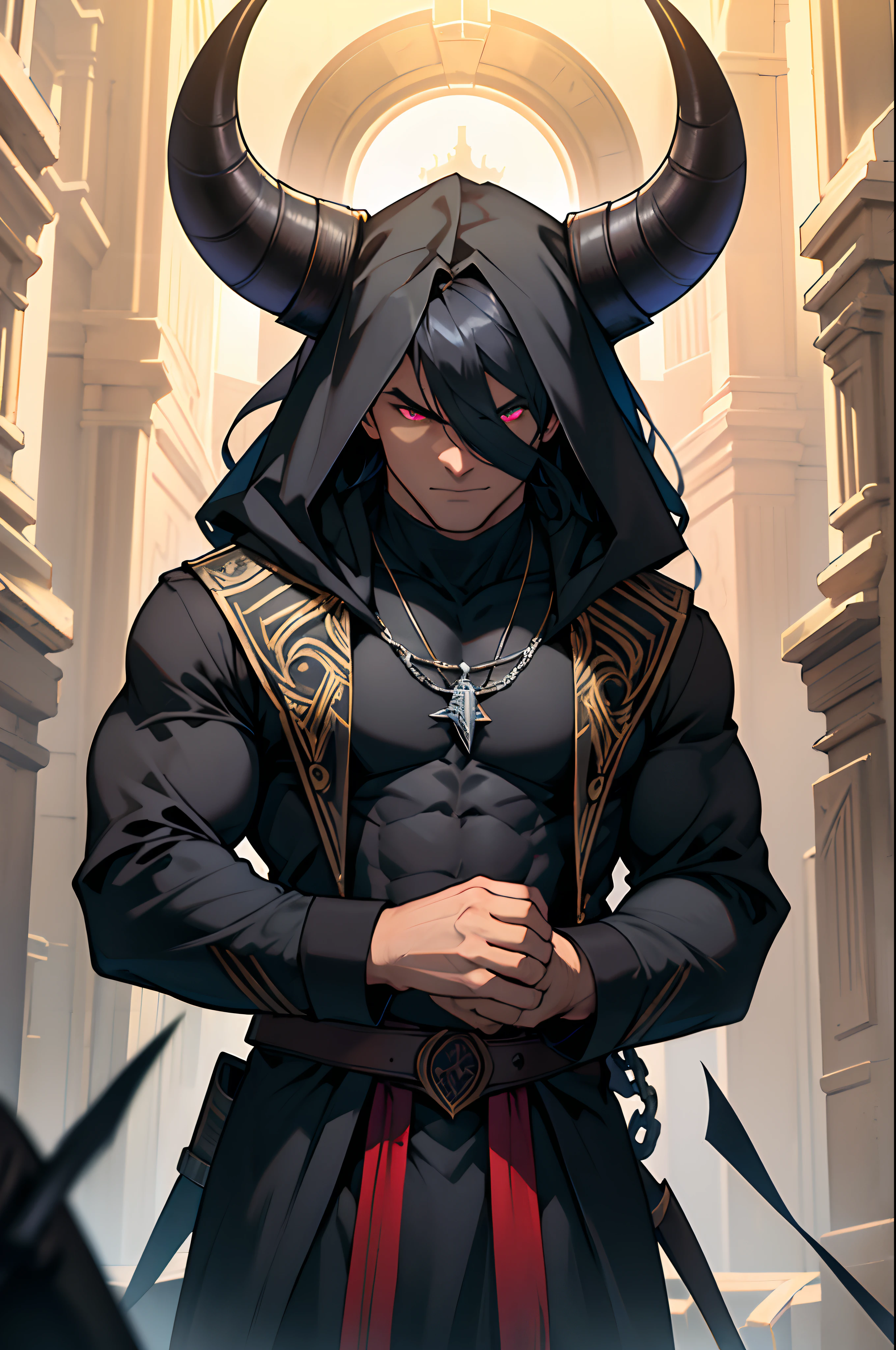 Thorne, the Shadowblade Minotaur, is a formidable and enigmatic figure, with the head of a bull and the body of a man. His obsidian horns glisten with a menacing aura, and his deep-set crimson eyes hold the secrets of the labyrinthine darkness. Thorne's presence exudes strength and silent determination, his imposing figure guarding the enigmatic heart of the maze.