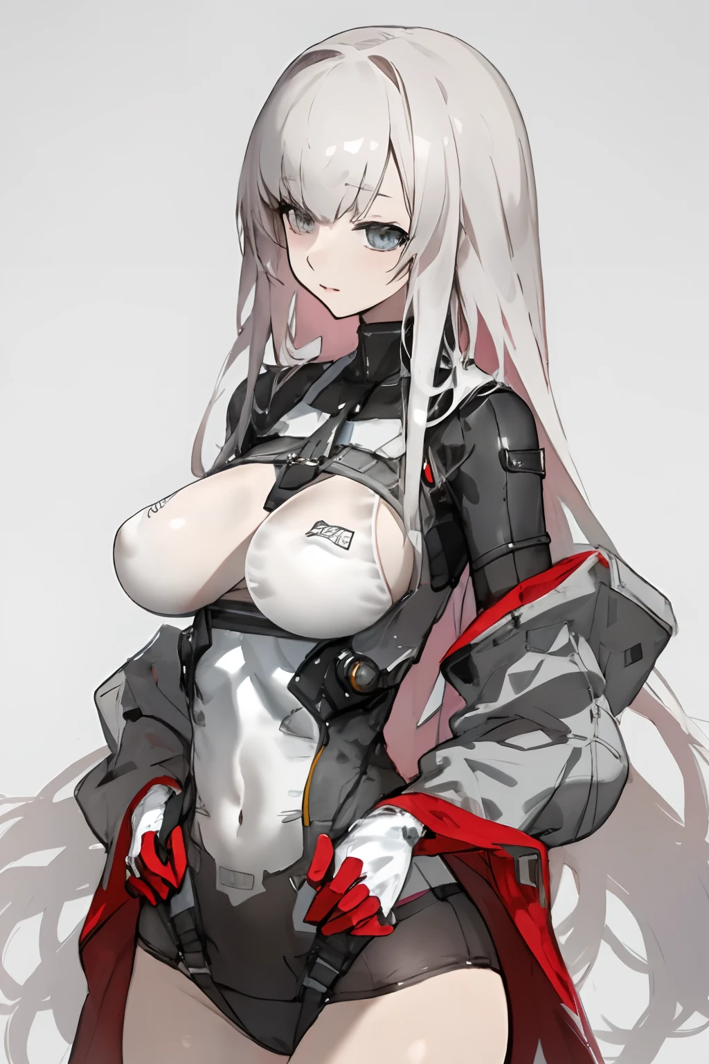 long whitr hair,Bigboobs,plumw,