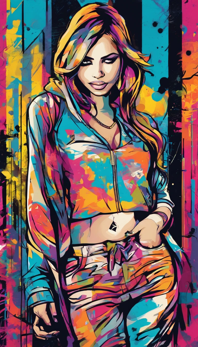 desenho de uma mulher com uma lata de tinta