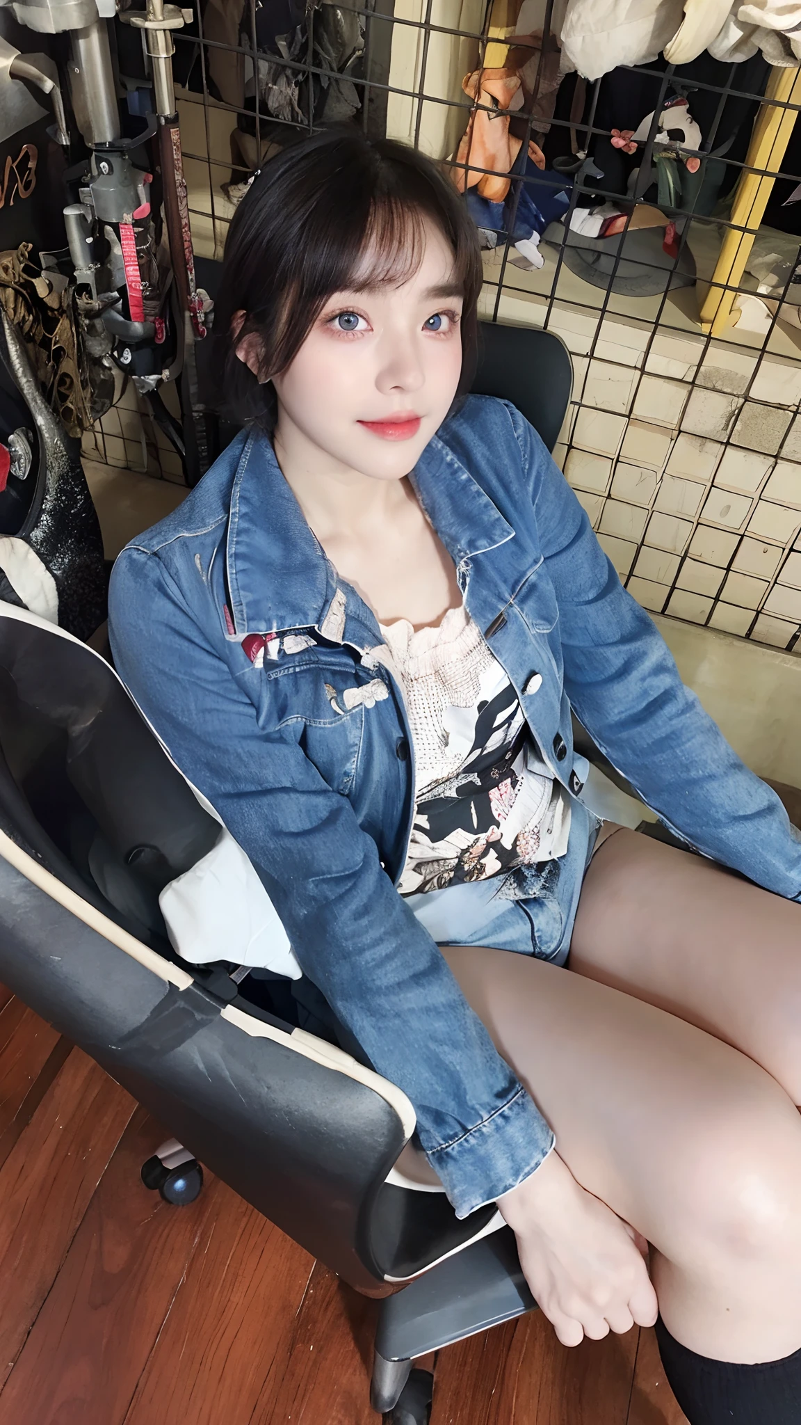 Top quality, Masterpiece, 超高分辨率, (Realistic, : 1.4), Original photo, (True skin texture: 1.3), (filmgrain: 1.3), in a panoramic view, Portrait, Very wide lens, Narrow waist, cowboy lens, (bangs, Inconspicuous, Cold light,) Night, Close-up, Tears, Short hair, neck long, ears sticking out, bangs, Big eyes, Brightly Colored Eyes, In the house, Dust, Tindall effect, (Facial expression), Sitting, (hitting a wall), Crying, Frowning, (Looking down), Nervousness, Tears, smiling happily
one girl, eyes and face with beautiful details, White jabot, pink dark V, Brown eyes,