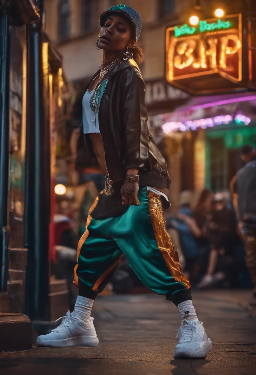 Ultra realistic hiphop style pub (No Poster Writing) de dance personnage flyer style 2020 street art