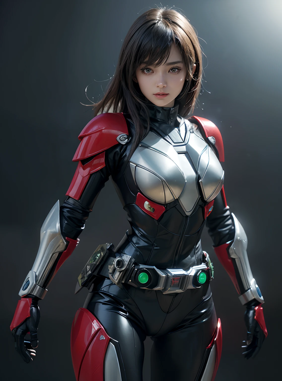 Textured skin, Super Detail, high details, High quality, Best Quality, hight resolution, 1080p, hard disk, Gorgeous beauty,(kamenrider555),(Female Riders),body suit,battle suits,Transformation Belt,Battle Mode,Metal,Transform into Kamen Rider,cyborgs