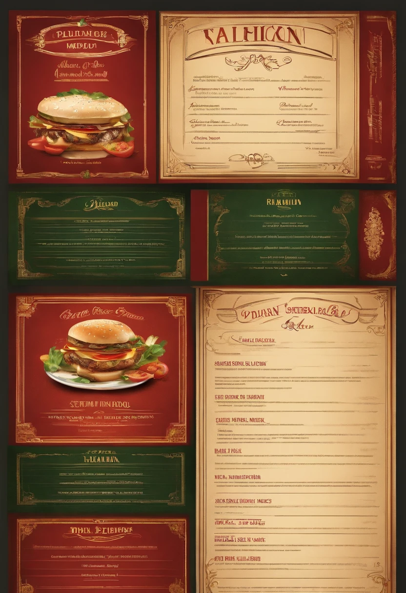 Ultra Realistic Pub Italian Restaurant Menu (No Poster Writing)
