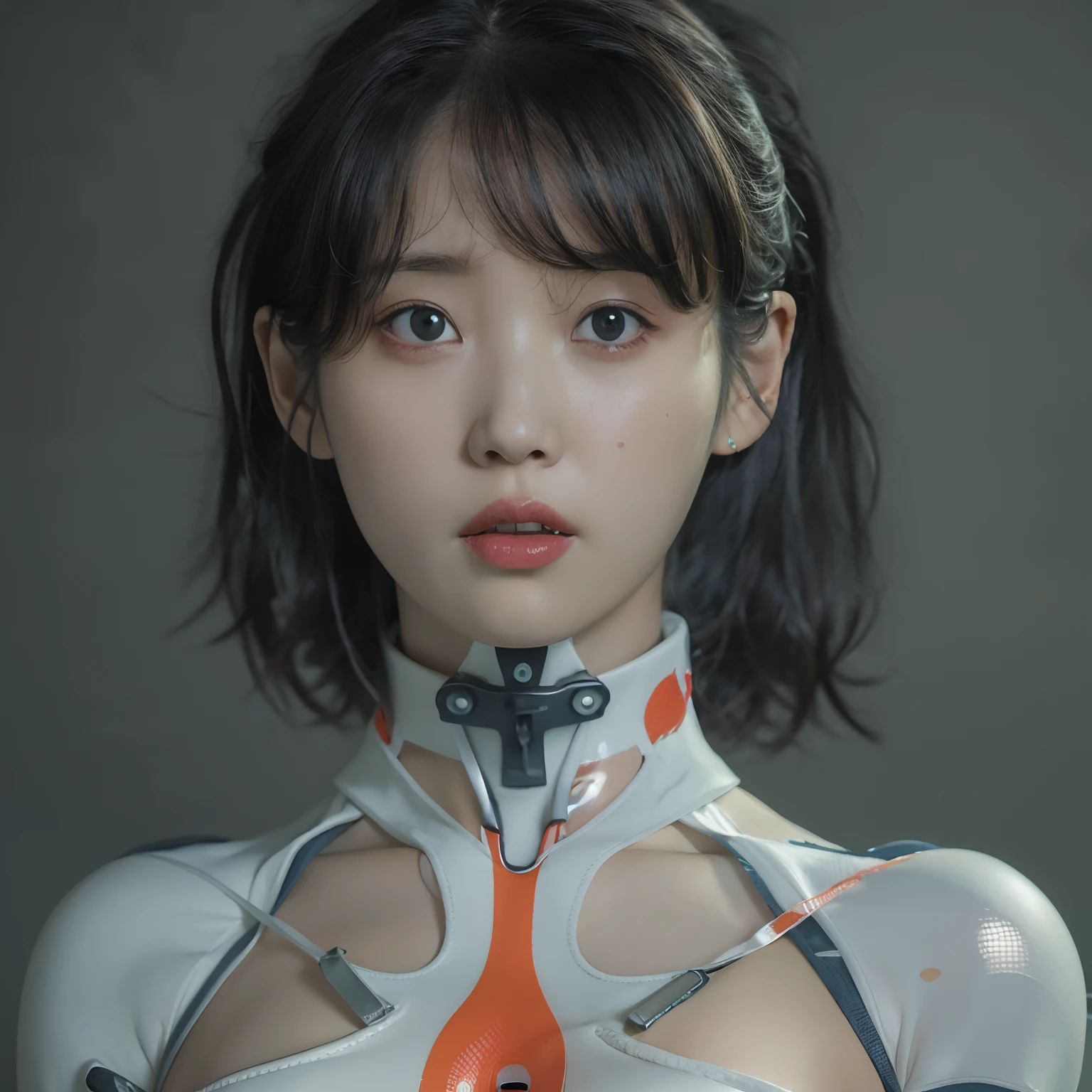 nikon RAW photo,8 k,Fujifilm XT3,photorealistic,realistic, solo, photorealistic, best quality, ultra high res, (skin spots:0.1) sexy expression, on all fours, wearing evangelion suit, masterpiece, best quality, extremely detailed face, perfect lighting, solo,1girl, sexy sight best quality, ultra high res, photorealistic, ultra detailed, masterpiece, best quality, iu1, tiny butt, lee ji-eun, round chin, 50 mm art lens, f 1. 2, sharp focus, 8 k high definition, insanely detailed, intricate, elegant, small breasts, tiny breasts, 1 girl