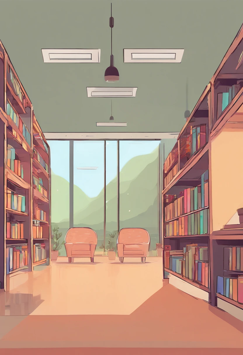 (a library, a new student, summarizing, cartoon),(best quality, 4k, highres:1.2),(ultra-detailed, photo-realistic:1.37),books,bookshelves,reading tables,bookmarks,highlighters,notebooks,teacups,comfy chairs,stacks of books,bookends,kind librarian,children's books,magazines,computer screens,animated characters,colorful illustrations,cute drawings,thought bubbles,exclamation marks,bright colors,soft lighting