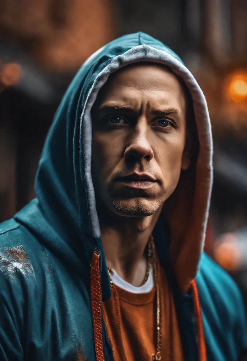Ultra Realistic EMINEM Big Singer Style Ad (No Poster Writing) personnage flyer style 2020 street art portrait