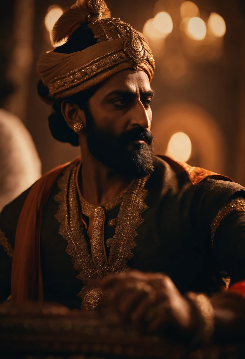 Picture of chhatrapati shivaji maharaj during the battle with attitude, 8k ultra realistic picture