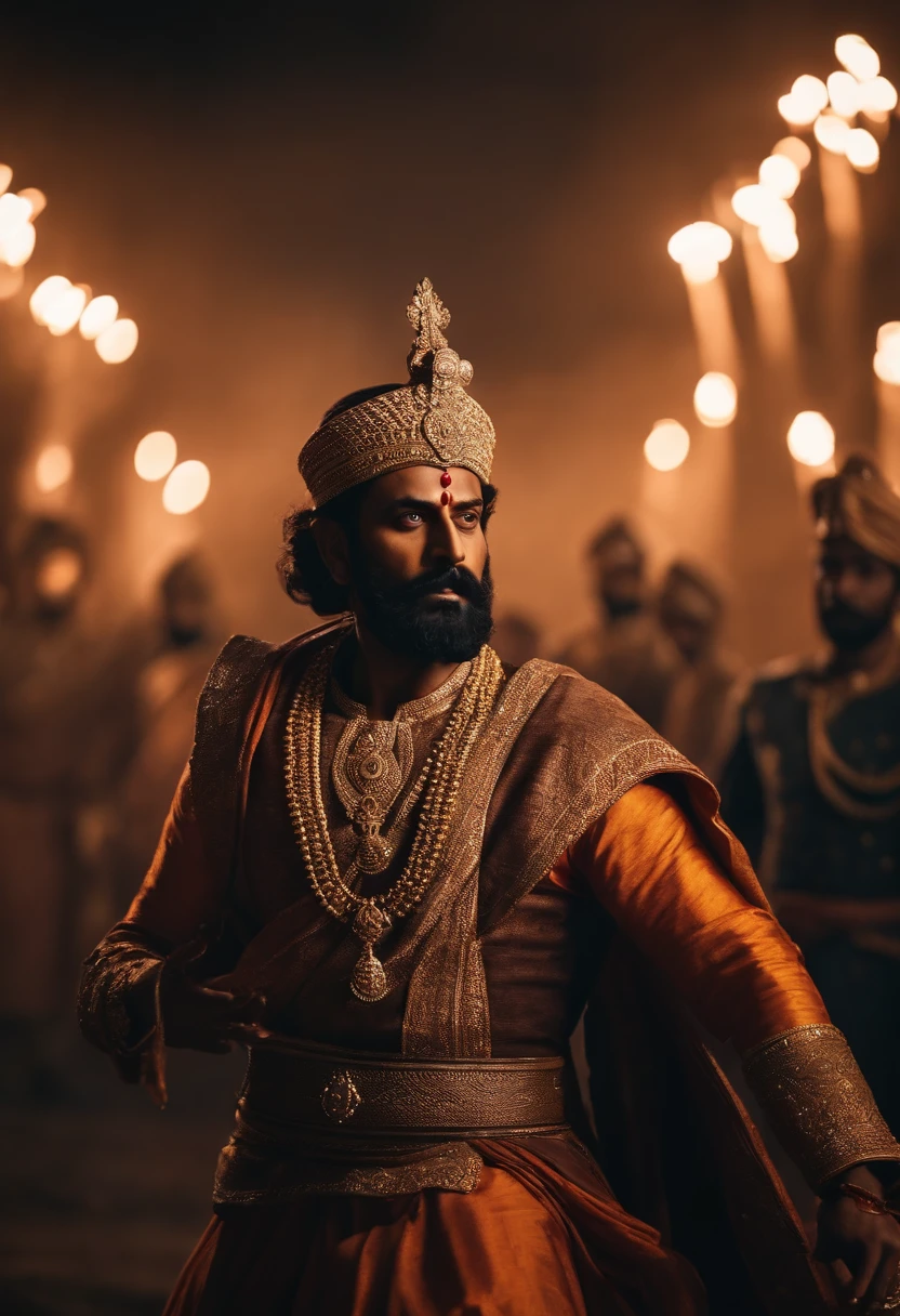 Picture of chhatrapati shivaji maharaj during the battle with attitude, 8k ultra realistic picture