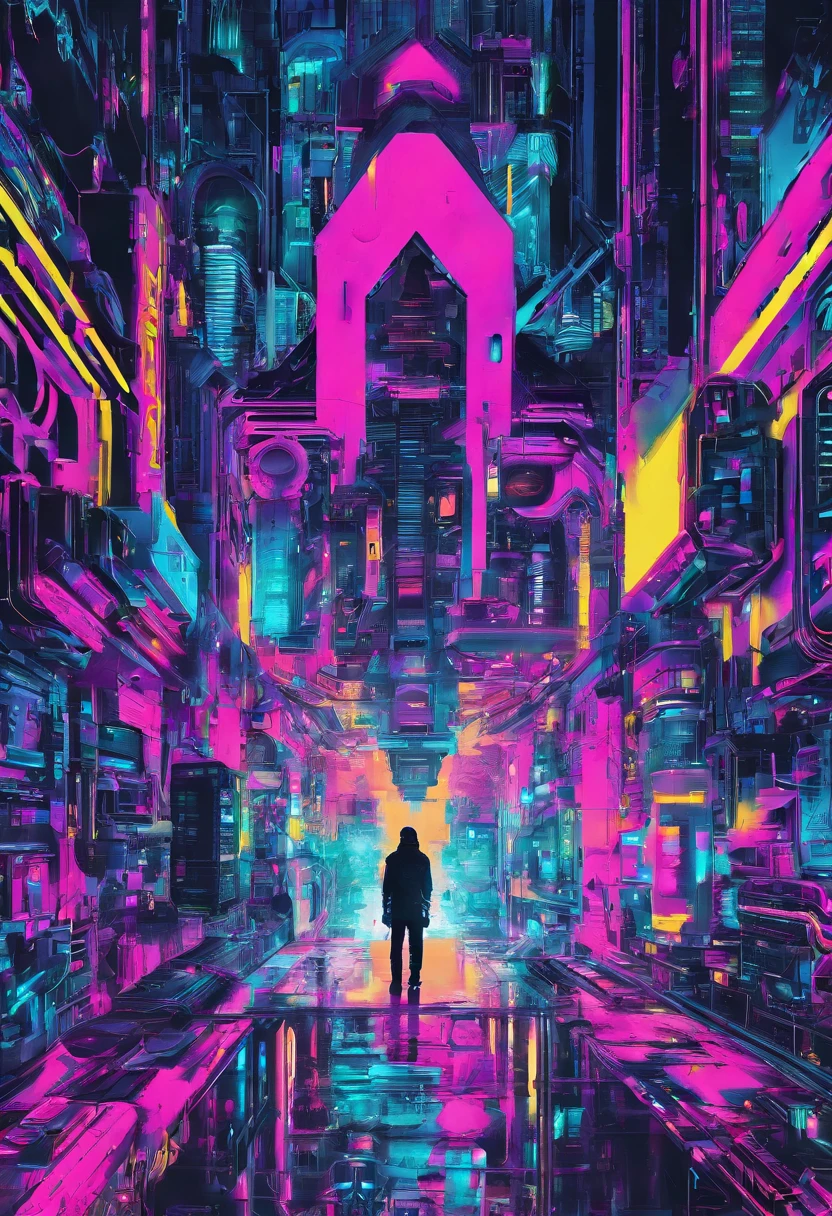 Cyberpunk-style radiate, enterence, colored in black and neon, featuring intricate and complex mechanical structures with glowing parts. simple background, Photographed by Juergen Teller. Camera model: Sony A9 II. Camera parameters: shutter speed 1/200, aperture f4.5, ISO 800. Lighting style: street light. Fancy words: powerful, sleek, futuristic