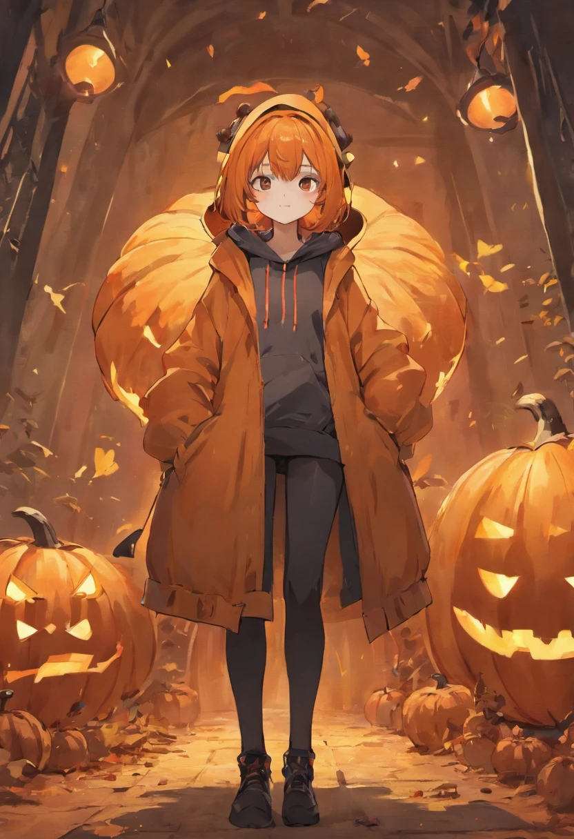 Anime character in a hoodie standing in front of a pumpkin, Kawacy, estilo assustador, Melhor Anime 4K Konachan Wallpaper, estilo de arte de halloween, Em um estilo de Halloween, 🍂 fofo, Arte no estilo de Guweiz, de arknights, tema halloween, estilo anime 4K, Anime Art Wallpaper 8K, Anime Art Wallpaper 4K