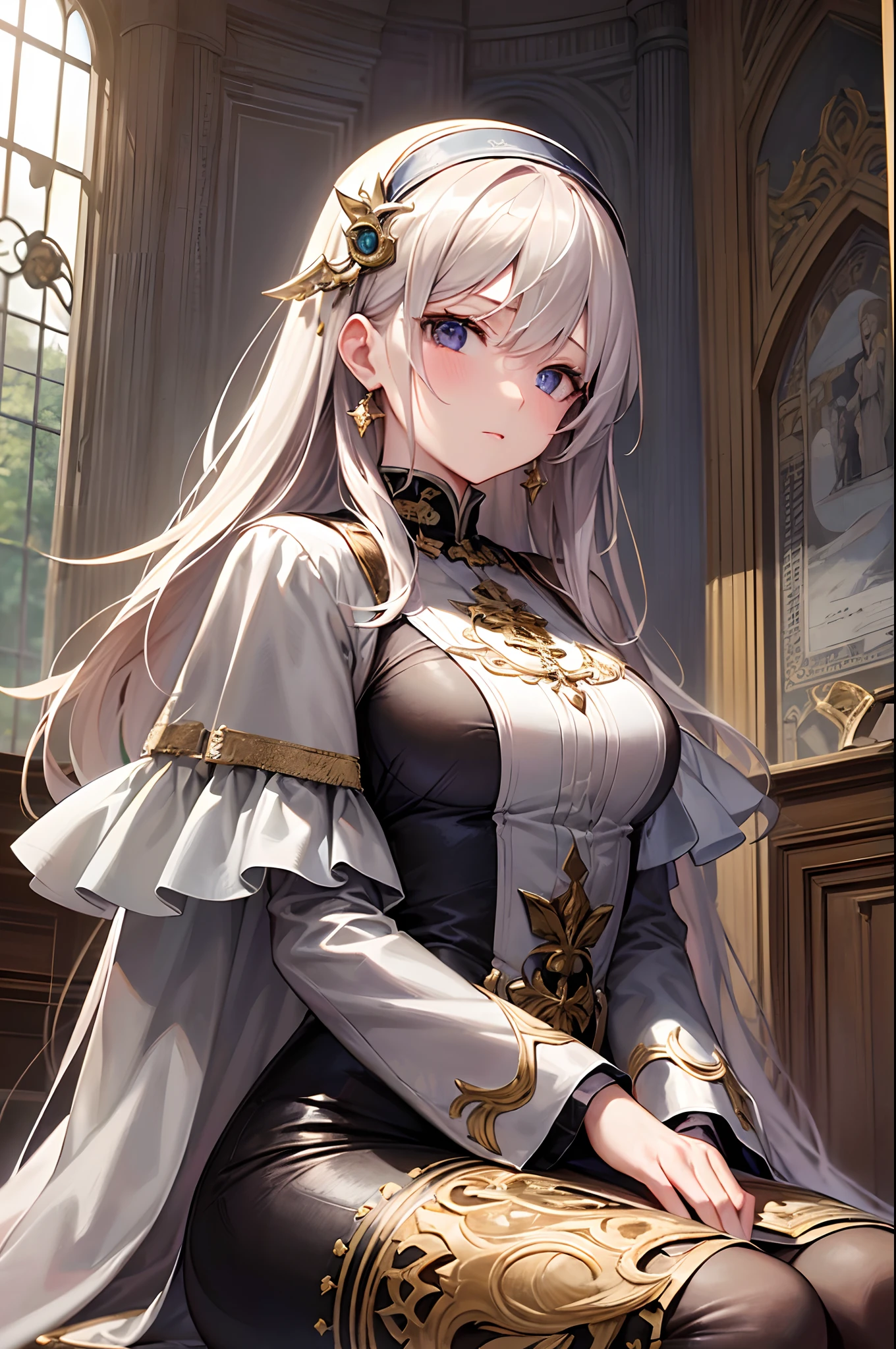 ((Finest quality)),(超A high resolution),(ultra-detailliert),(Meticulous portrayal),((Best Anime)),The best art.,sharpnes,Clair,natural soft light:1.3, Solemn Mass, ((adult woman,)),Female Pope:1.3,