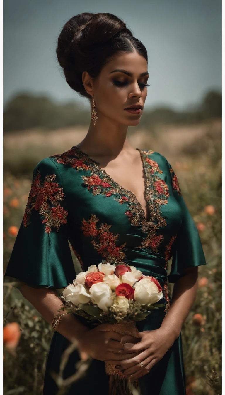 Crie imagens de uma mulher em um funeral