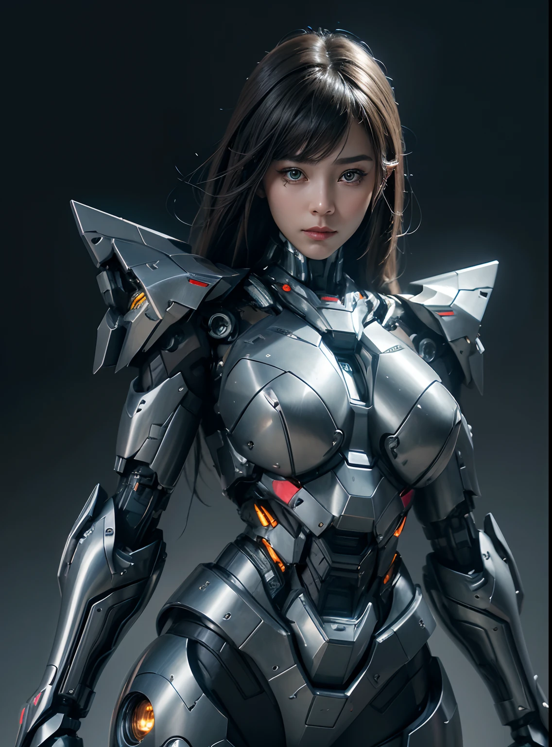 Textured skin, Super Detail, Attention to detail, high quality, high quality, High resolution, 1080p, hard disk, beautiful,(Cyborg Girl),Breast missiles weapons,beautiful cyborg woman,Mecha Cyborg Girl,Battle Mode,Girl with a mechanical body