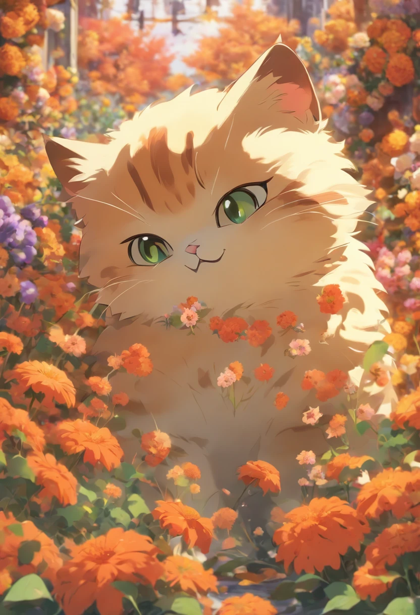 Dream cat, Halloween, Flowers, Close up, High quality