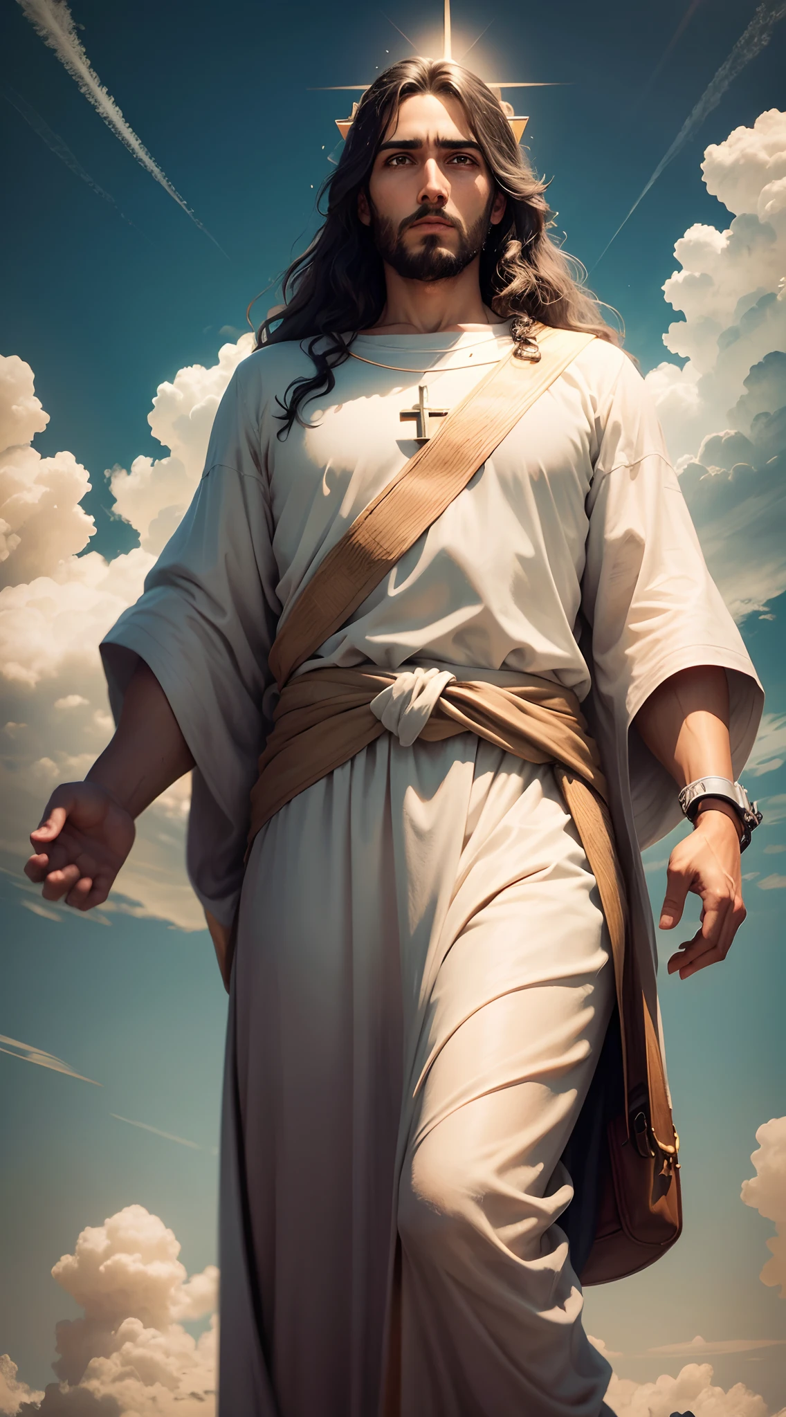 segunda volta de Jesus Cristo nas nuvens, olhos perfeitos