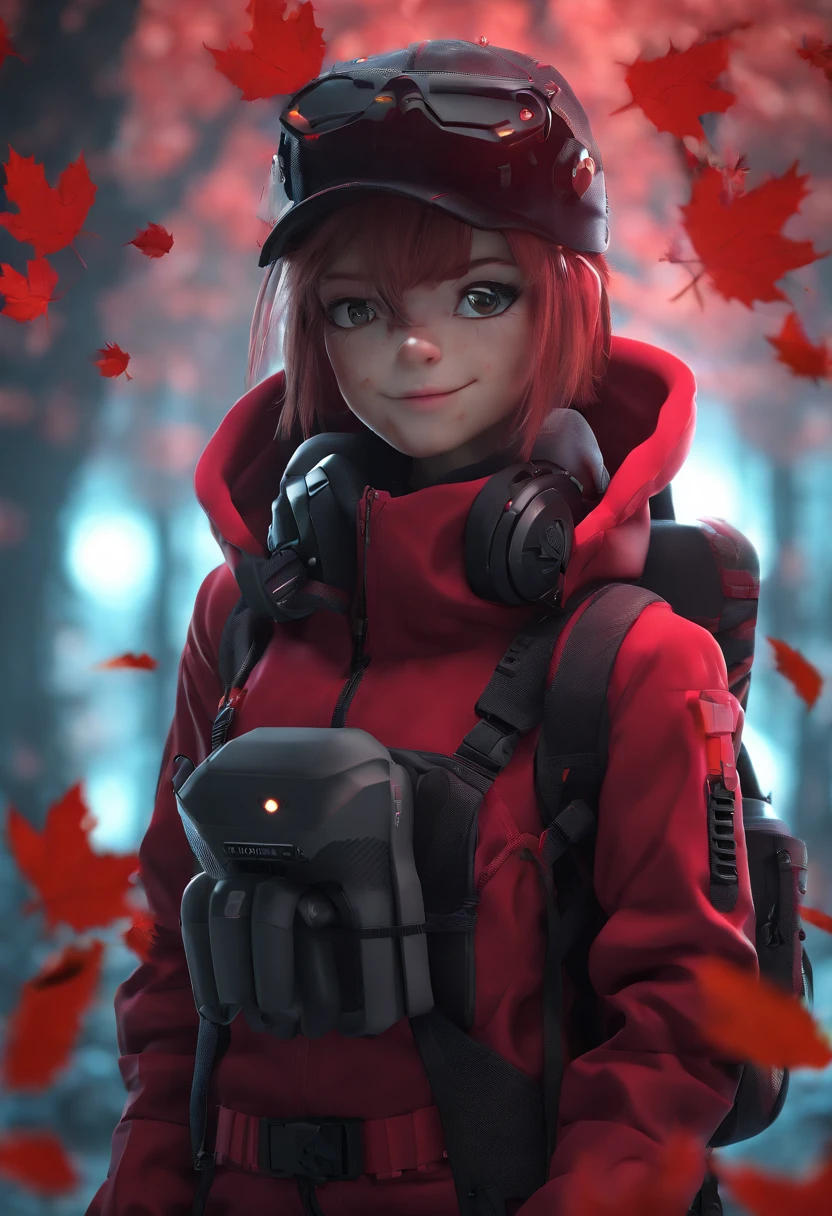 3D rendering of (Profile photo of an adventurous bunny sister standing on a path between autumn leaves), hairy, Big green bright eyes, (Binoculars hanging from your chest:1.37), Sister Rabbit wears a green fashion adventure outfit,green shorts, Red hiking boots on his feet, , cute ears, Red and green camping hats, (Carry a green backpack with you), (trowels), (camping equipment, )Related to many adventurous tools,(compass),
Curious to explore expressions, Cartoon, 4D, Fox,
Background: Autumn Leaf Forest Trail Red Forest, autumn forest, red illuminating fog, In a red dream, really beautiful forest, Beautiful forest, Beautiful hazy wood, Red shade spray, Breathable and beautiful trees, breath-taking beautiful trees, red fog, beautiful forests and trees, Bright but dark red, red trees,{{Masterpiece}},{{{Best quality}}},{{Ultra-detailed}}, {{{illustration}}},{{Disheveled hair}},concept art of character,Game scene graph,Clear facial features,close up photograph,Photography,postapocalyptic,Masterpiece,archviz/building rendering,Quixel Megascans Render,corona rendered,rendering by octane,v-ray,High detail,hyper qualit,high resolution,trending on artstationh,hyper photorealism,surrealism,HD,8K tilt shift,Long shot,Split Lighting,
