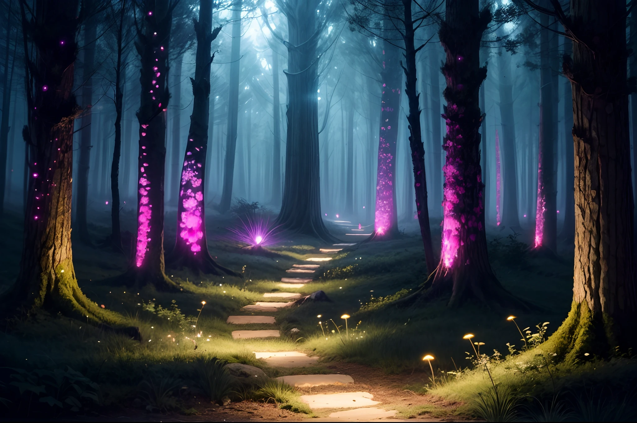 Amidst the ethereal silence of the forest, the ground twinkled with an enchanting luminescence, casting a surreal glow on the multitude of mushroom varieties. As you venture deeper, the bioluminescent fungi illuminate your path, revealing a world where the mushrooms themselves become the towering giants of this mystical woodland. What secrets await in this luminous realm?
