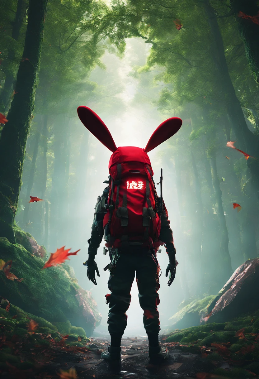 3D rendering of (An adventurous rabbit stands on the path between the autumn leaves), hairy, Green bright rabbit, (Binoculars hanging from your chest:1.37), Green Fashion Adventure Outfit,green shorts, Red hiking boots on the feet,, cute ears, (Red and green berets:1.34),Red and green camping hats, (Carry a green backpack with you), (trowels), (camping equipment, )Related to many adventurous tools,(compass:1.37),
Curious to explore expressions, Cartoon, 4D, Fox,
Background: Autumn Leaf Forest Trail Red Forest, autumn forest, red illuminating fog, In a red dream, really beautiful forest, Beautiful forest, Beautiful hazy wood, Red shade spray, Breathable and beautiful trees, breath-taking beautiful trees, red fog, beautiful forests and trees, Bright but dark red, red trees,{{Masterpiece}},{{{Best quality}}},{{Ultra-detailed}}, {{{illustration}}},{{Disheveled hair}},concept art of character,Game scene graph,Clear facial features,close up photograph,Photography,postapocalyptic,Masterpiece,archviz/building rendering,Quixel Megascans Render,corona rendered,rendering by octane,v-ray,High detail,hyper qualit,high resolution,trending on artstationh,hyper photorealism,surrealism,HD,8K tilt shift,Long shot,Split Lighting,