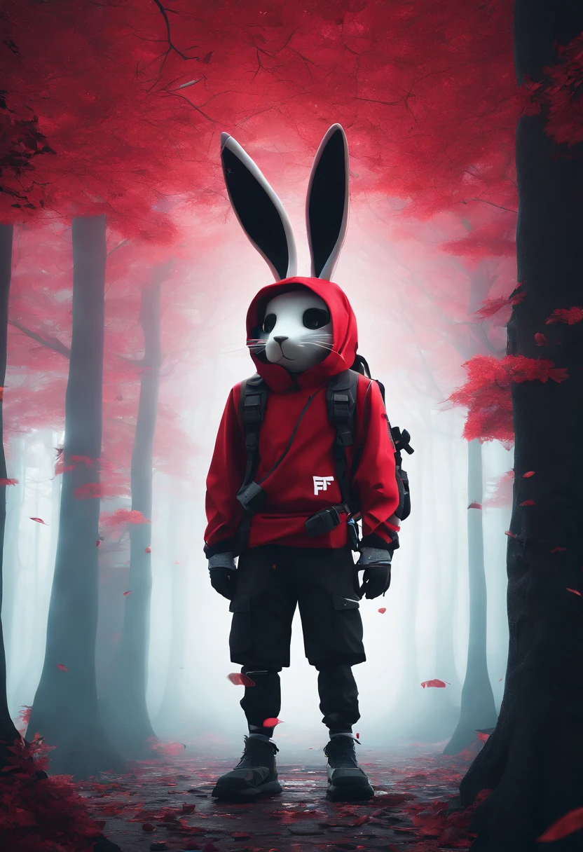 3D rendering of (An adventurous rabbit stands on the path between the autumn leaves), Adventure Rabbit,(real:1.37)hairy, Green bright rabbit, (Binoculars hanging from your chest:1.37), Green fashion adventure clothing,green shorts, Wear red hiking boots on your feet,, cute ears, (Red and green berets:1.34),Red and green camping hats, (Carry a green backpack with you), (trowels), (camping equipment, )Related to many adventurous tools,(compass:1.37),
Curious to explore expressions, Cartoon, 4D, Fox,
Background: Autumn Leaf Forest Trail Red Forest, autumn forest, red illuminating fog, In a red dream, really beautiful forest, Beautiful forest, Beautiful hazy wood, Red shade spray, Breathable and beautiful trees, breath-taking beautiful trees, red fog, beautiful forests and trees, Bright but dark red, red trees,{{Masterpiece}},{{{Best quality}}},{{Ultra-detailed}}, {{{illustration}}},{{Disheveled hair}},concept art of character,Game scene graph,Clear facial features,close up photograph,Photography,postapocalyptic,Masterpiece,archviz/building rendering,Quixel Megascans Render,corona rendered,rendering by octane,v-ray,High detail,hyper qualit,high resolution,trending on artstationh,hyper photorealism,surrealism,HD,8K tilt shift,Long shot,Split Lighting,