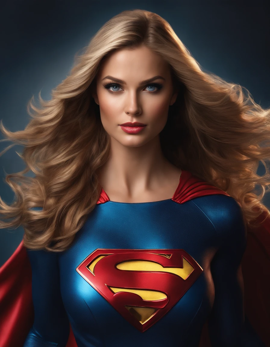 Hyper-realistic sexy supergirl in a bang