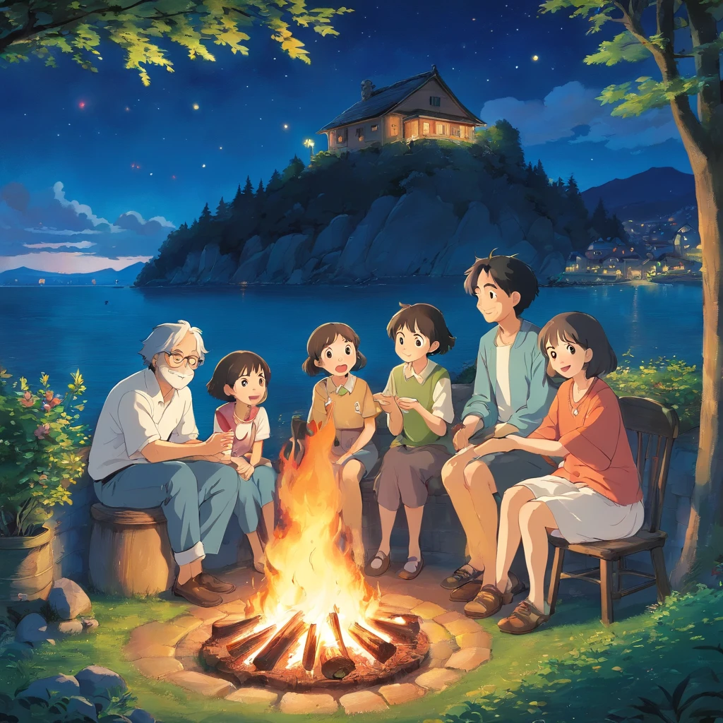 Enfim，The night of the Stove Festival，Every family would light a bonfire in their yard，Everyone sat around singing and dancing，Have a lovely evening。