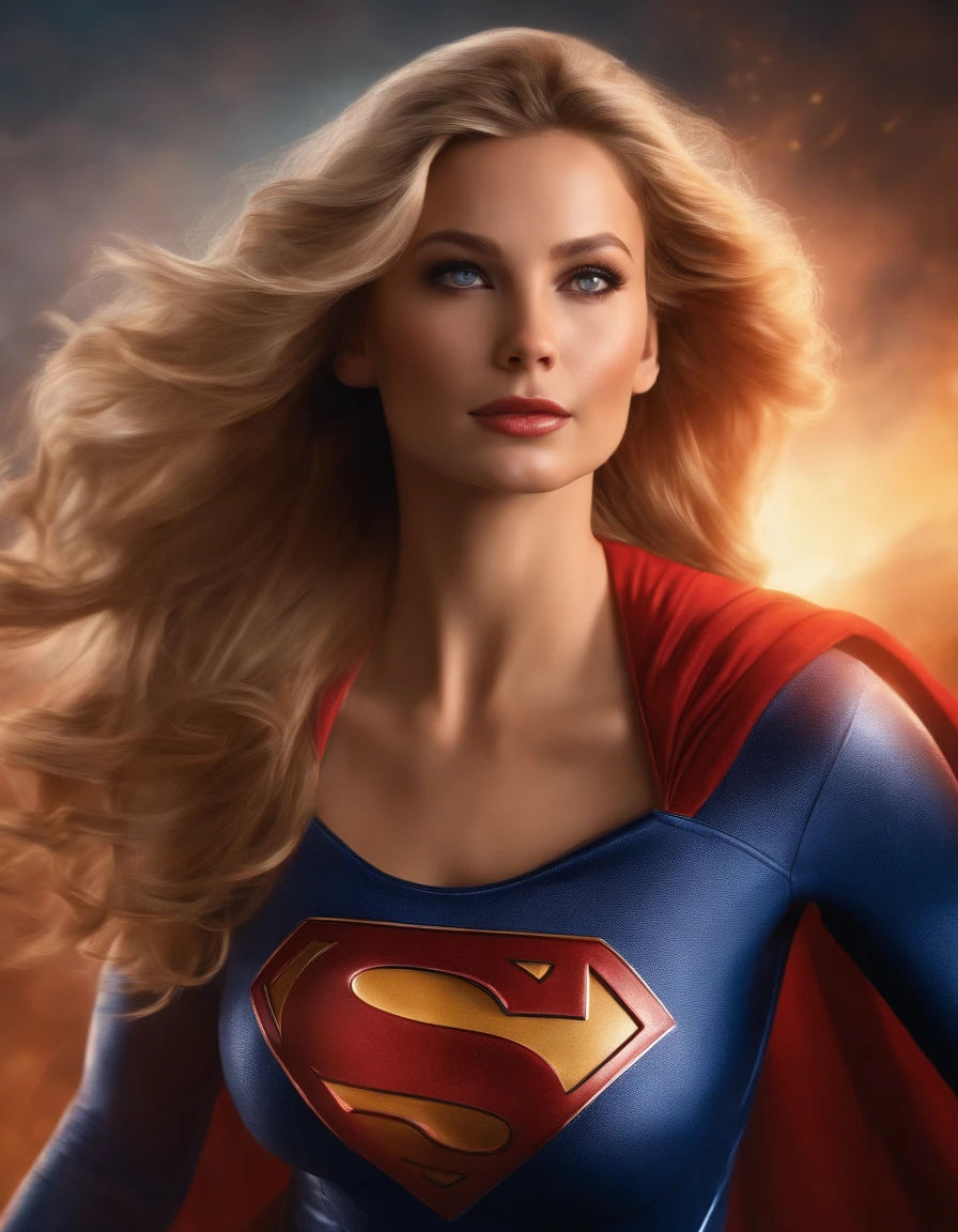 Hyper-realistic sexy supergirl in a bang