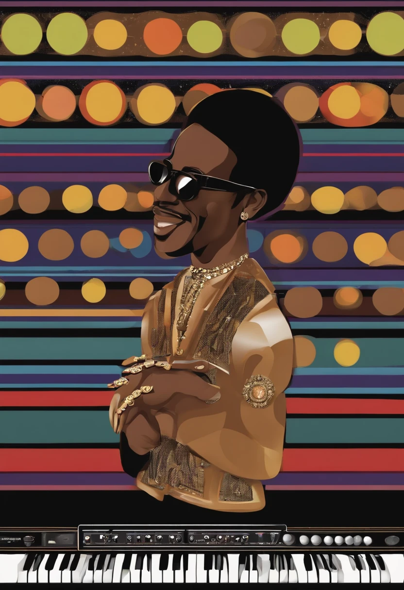 Create Stevie wonder playing the tambourin