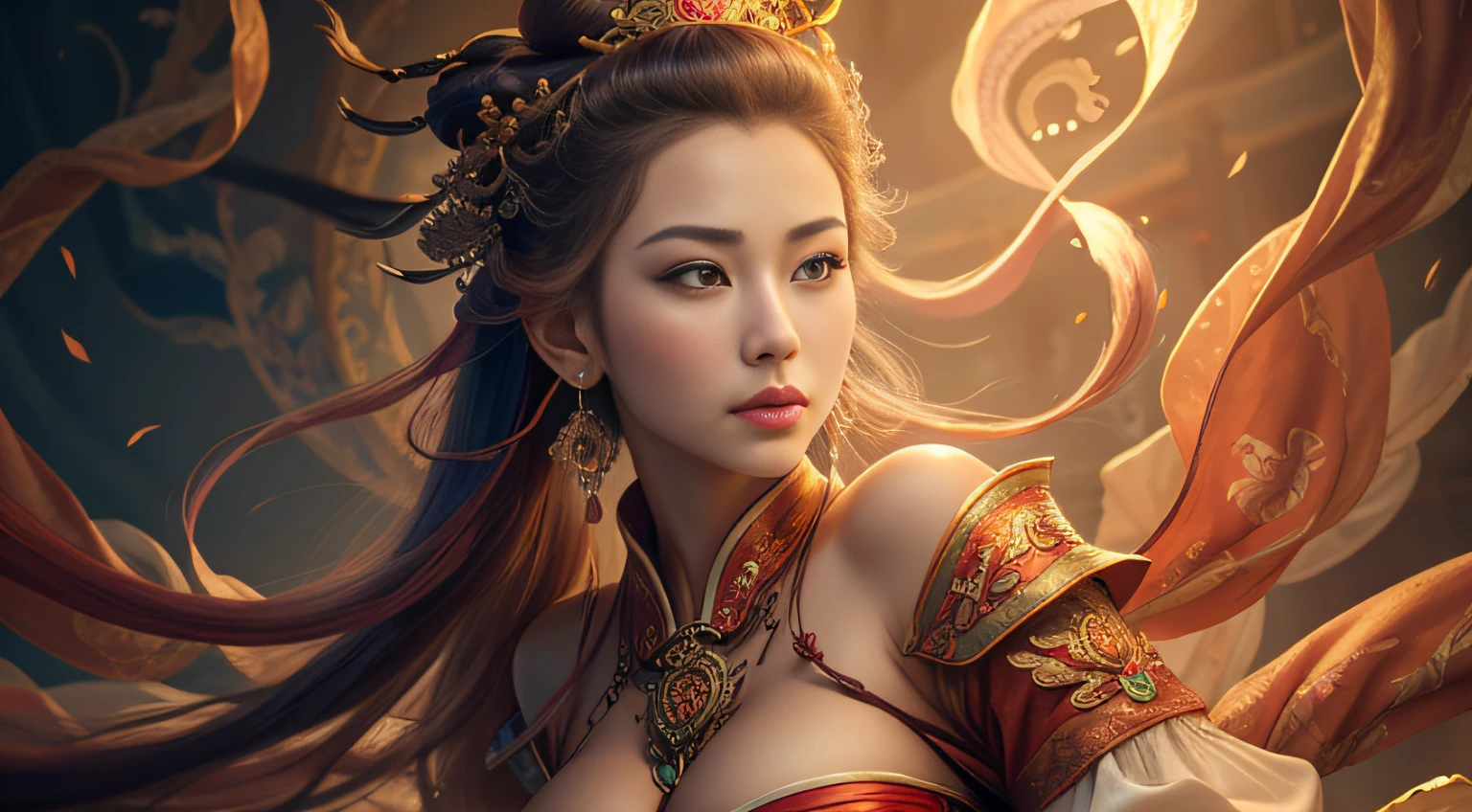 (bestquality,10,10,highres,masterpiece:1.2),ultra-detail,(Realistic,photorealistic portrait,photo-realistic:1.37),General Chinese,(photorealistic portrait:1.4),RAW photo,,illustration, Dance 1girl,(bara:1.2),(cowboy shot:1.2),(Hair crown:1.2),Traditional Chinese Dunhuang style clothing,strapless,(red eyeliner:1.2),(Big breasts:1.4), earrings,dynamic angle,entertainment,messy_long_hair,ink,Cinematic lighting,lens_flare,Velvet,chrysanthemum,tassels,ribbons,embroidery,Close-up of logo with dragon on it, Akiman, naga-tirr, Game Logo, dragon design language, fire flaming dragon serpent, Avatar For website, full - view, fire flaming serpent, when!, G Liulian Art Style, Full view, Logo Art, Aum, by Yi Gills, Sumai-e Art Style,Beijing Summer Palace view (Beijing Summer Palace (Beijing Summer Palace)) (Beijing Summer Palace (Beijing Summer Palace) (Beijing Summer Palace (Beijing Summer Palace))) (Beijing Summer Palace (Beijing Summer Palace) (Beijing Summer Palace (Beijing Summer Palace))),fire dragon