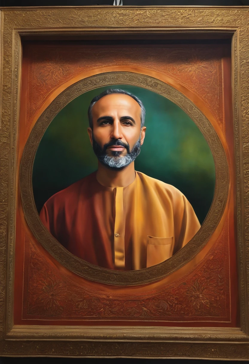 A painting with the head of tariq ramadan